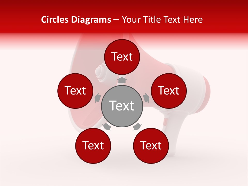 A Red And White Megaphone On A White Background PowerPoint Template