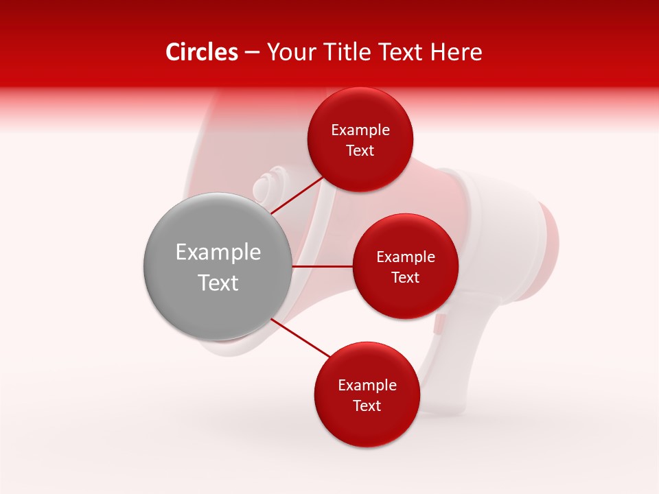 A Red And White Megaphone On A White Background PowerPoint Template