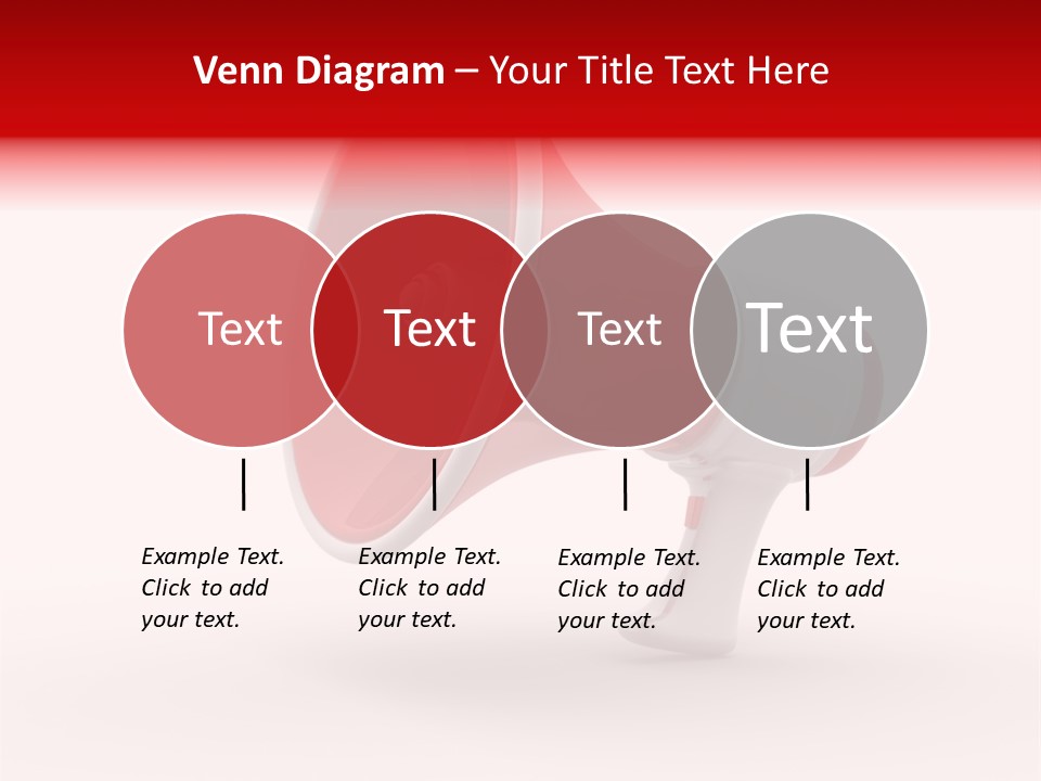 A Red And White Megaphone On A White Background PowerPoint Template
