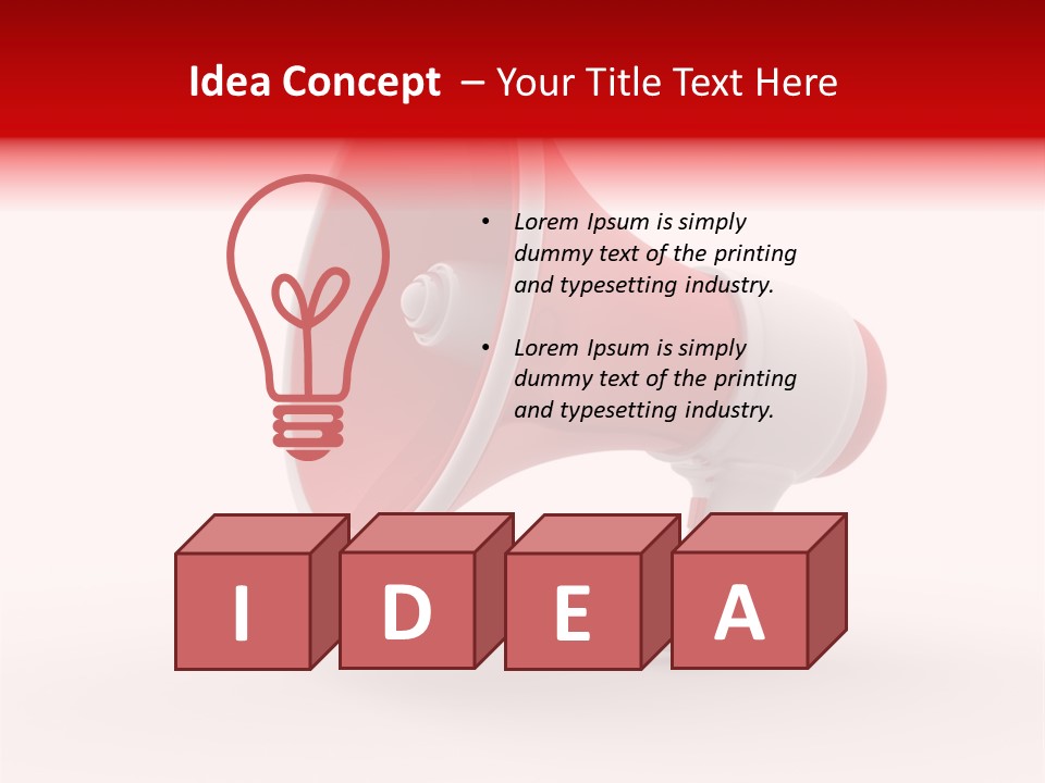 A Red And White Megaphone On A White Background PowerPoint Template