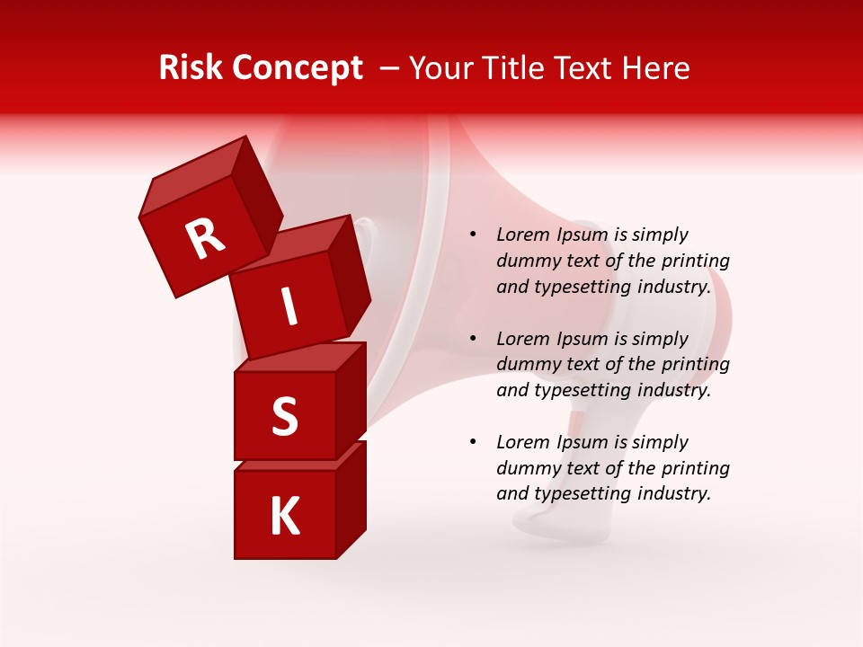A Red And White Megaphone On A White Background PowerPoint Template