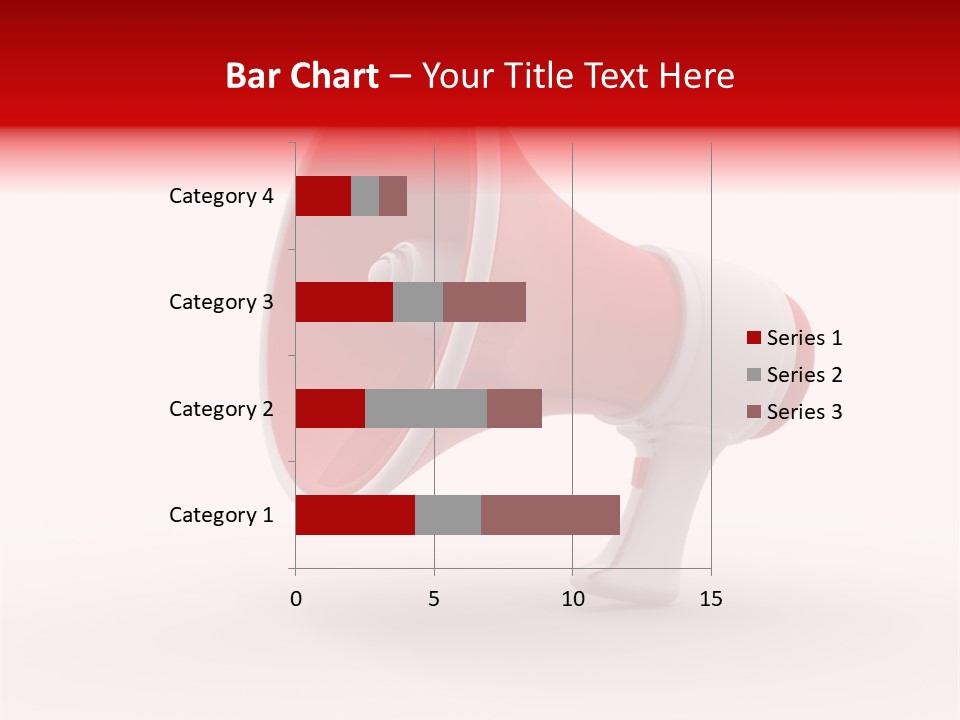 A Red And White Megaphone On A White Background PowerPoint Template