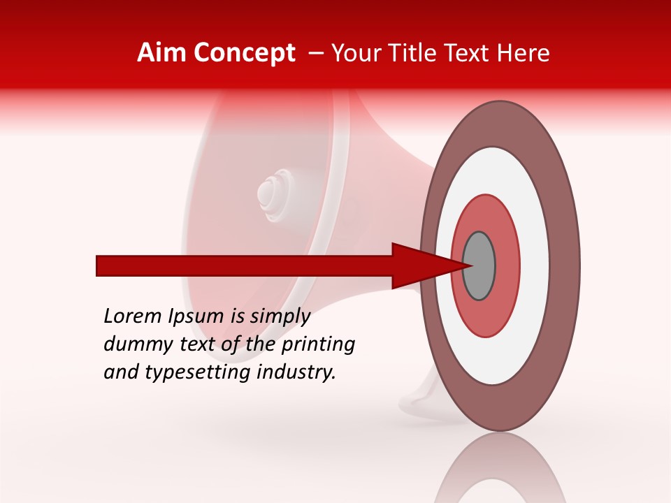 A Red And White Megaphone On A White Background PowerPoint Template