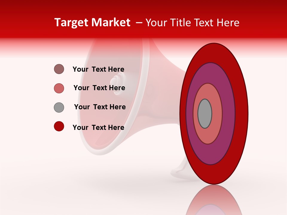 A Red And White Megaphone On A White Background PowerPoint Template