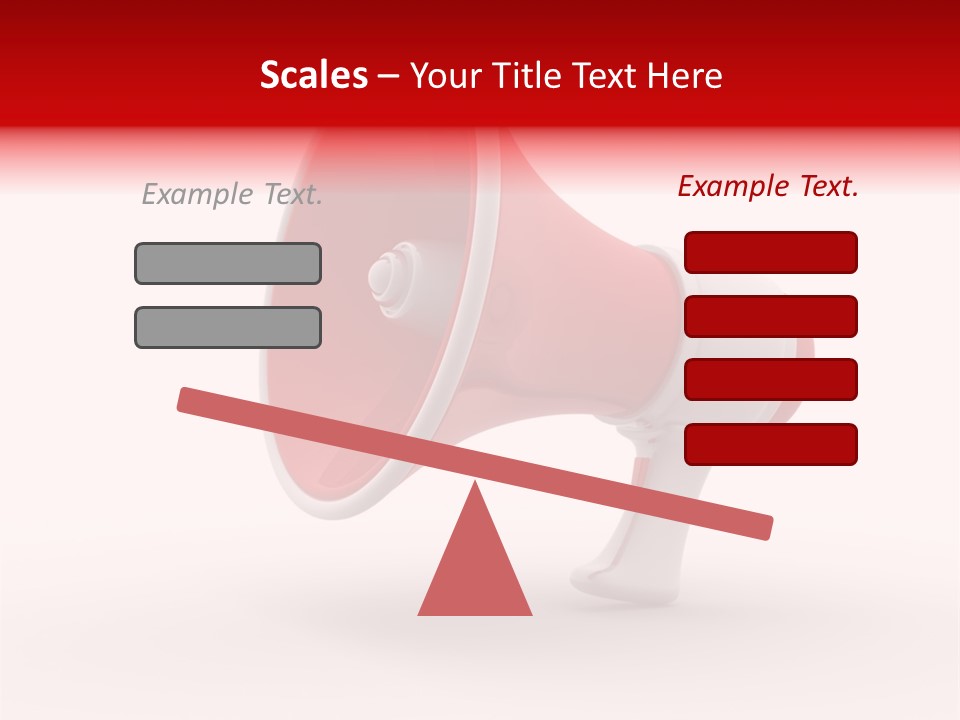 A Red And White Megaphone On A White Background PowerPoint Template