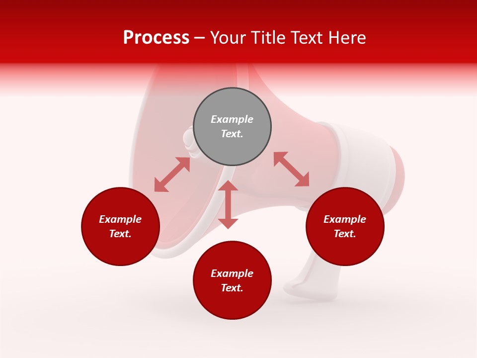 A Red And White Megaphone On A White Background PowerPoint Template