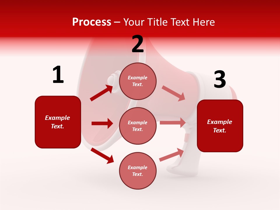 A Red And White Megaphone On A White Background PowerPoint Template