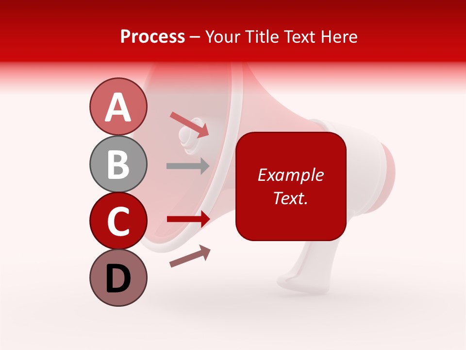 A Red And White Megaphone On A White Background PowerPoint Template