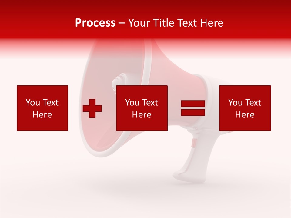 A Red And White Megaphone On A White Background PowerPoint Template