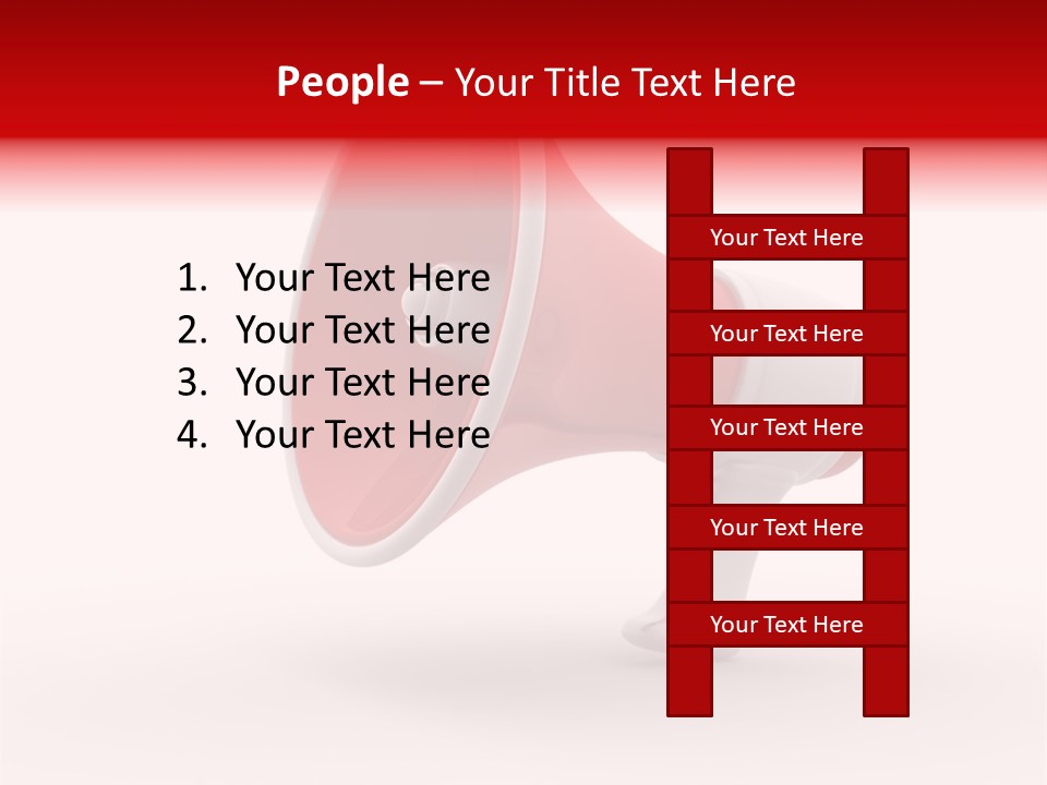 A Red And White Megaphone On A White Background PowerPoint Template