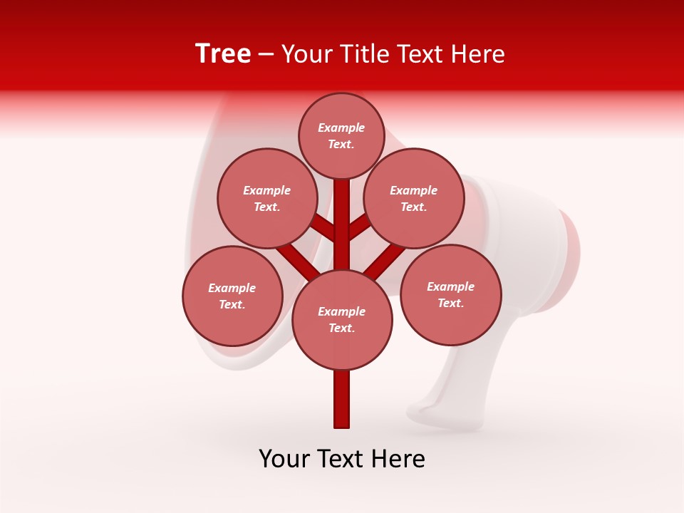 A Red And White Megaphone On A White Background PowerPoint Template