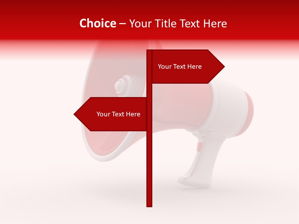 A Red And White Megaphone On A White Background PowerPoint Template