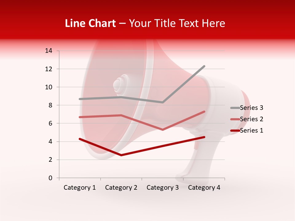A Red And White Megaphone On A White Background PowerPoint Template