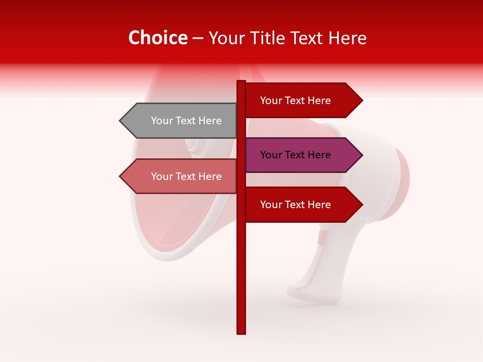 A Red And White Megaphone On A White Background PowerPoint Template