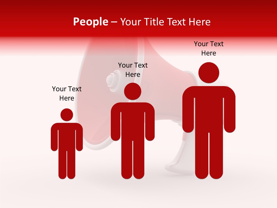 A Red And White Megaphone On A White Background PowerPoint Template