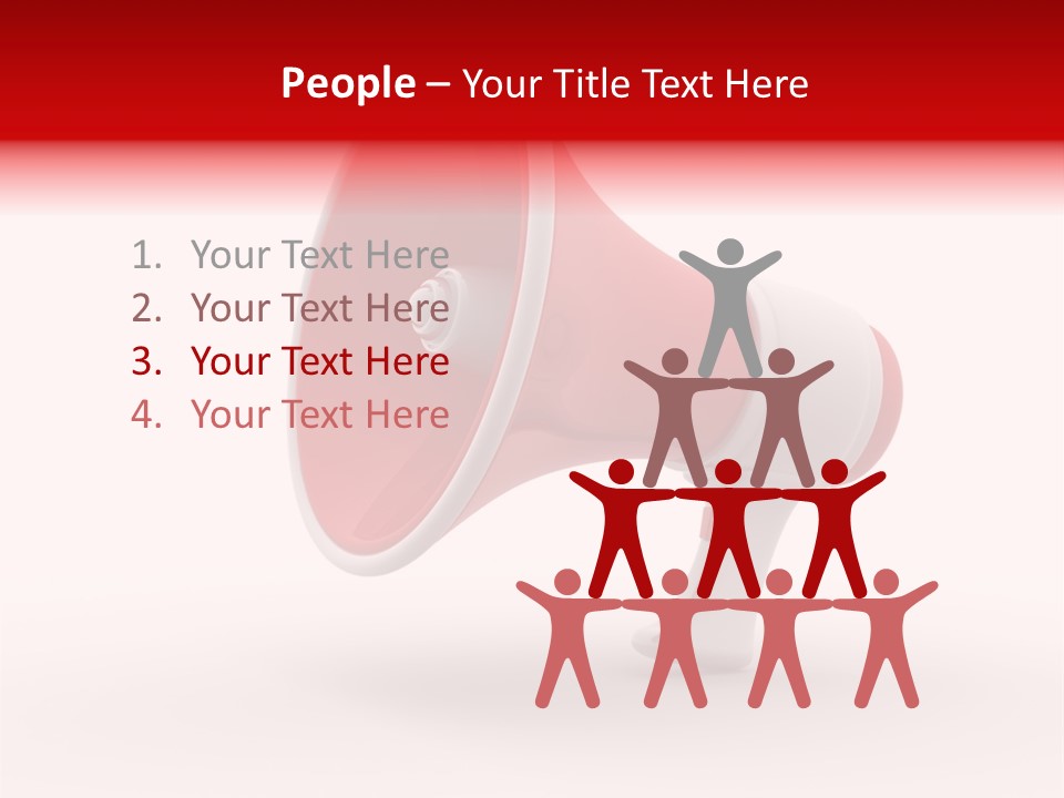 A Red And White Megaphone On A White Background PowerPoint Template