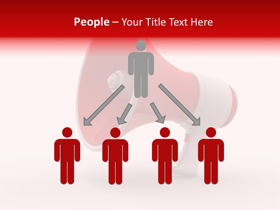 A Red And White Megaphone On A White Background PowerPoint Template