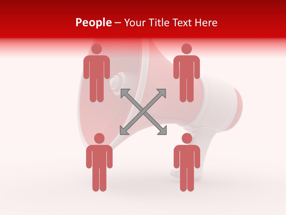 A Red And White Megaphone On A White Background PowerPoint Template