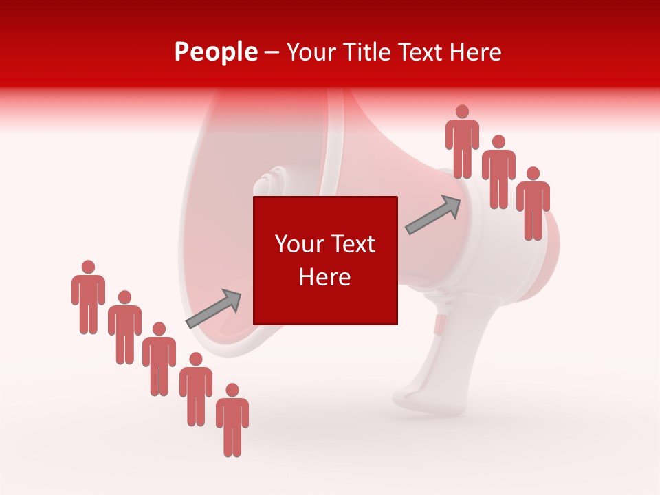 A Red And White Megaphone On A White Background PowerPoint Template