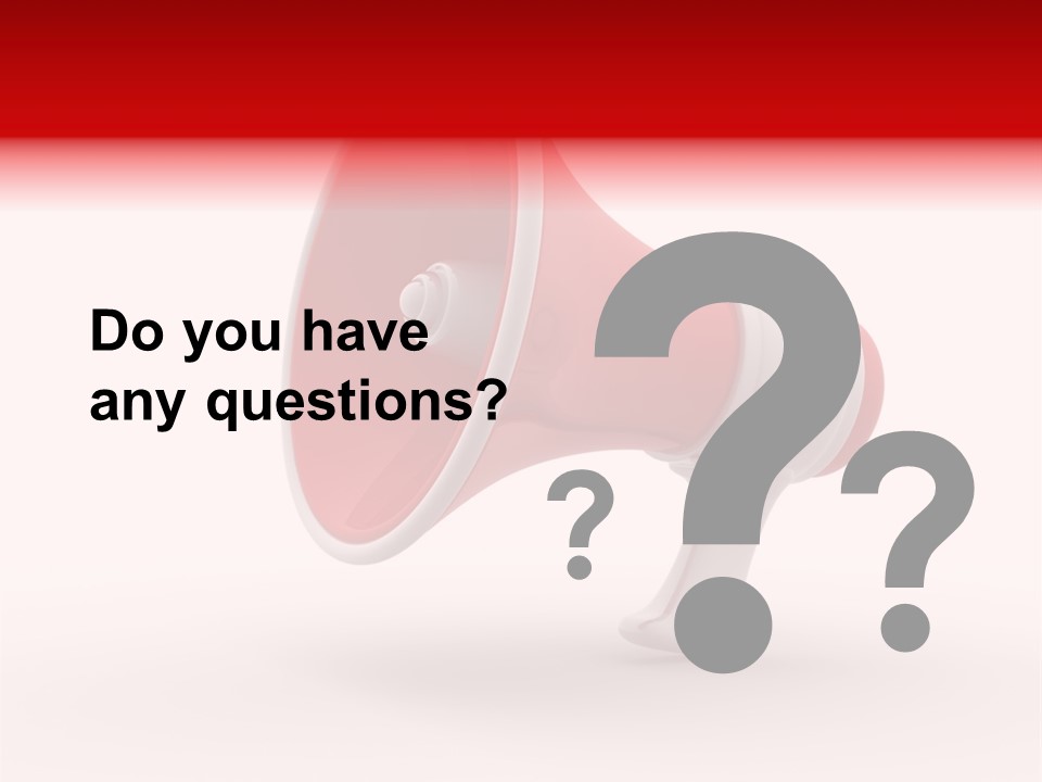 A Red And White Megaphone On A White Background PowerPoint Template