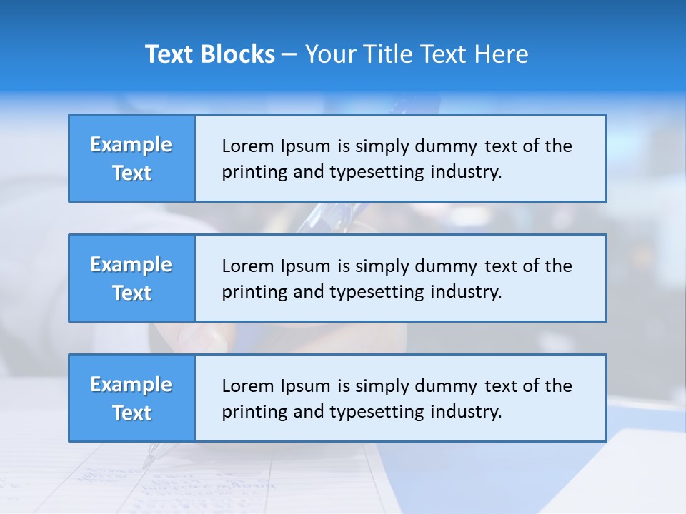 Selective Focus Business Fill In PowerPoint Template