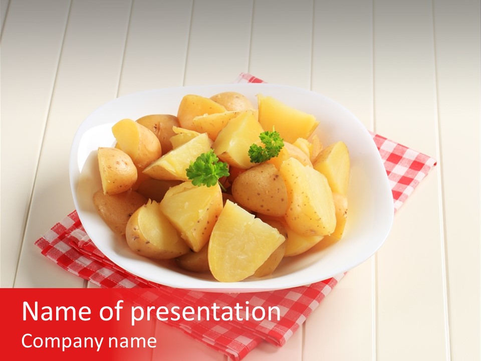 Food Potatoes Napkin PowerPoint Template
