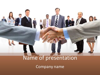 Cooperation Business Shake PowerPoint Template