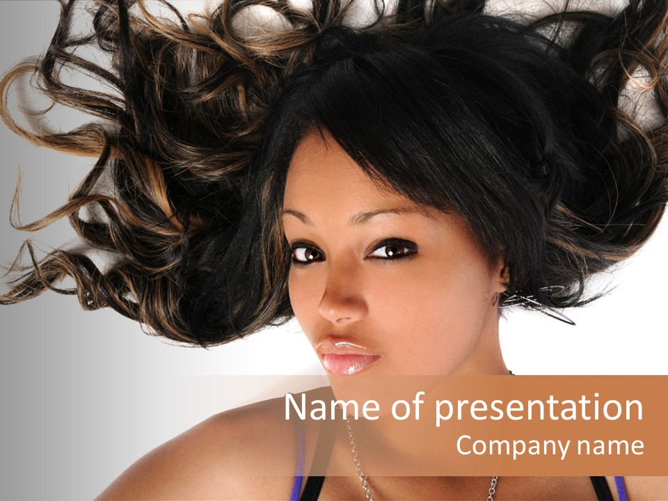 Portrait Young Hair PowerPoint Template