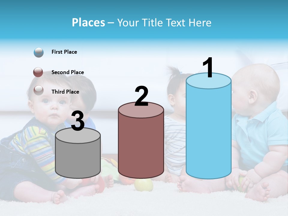 A Group Of Babies Sitting Next To Each Other PowerPoint Template
