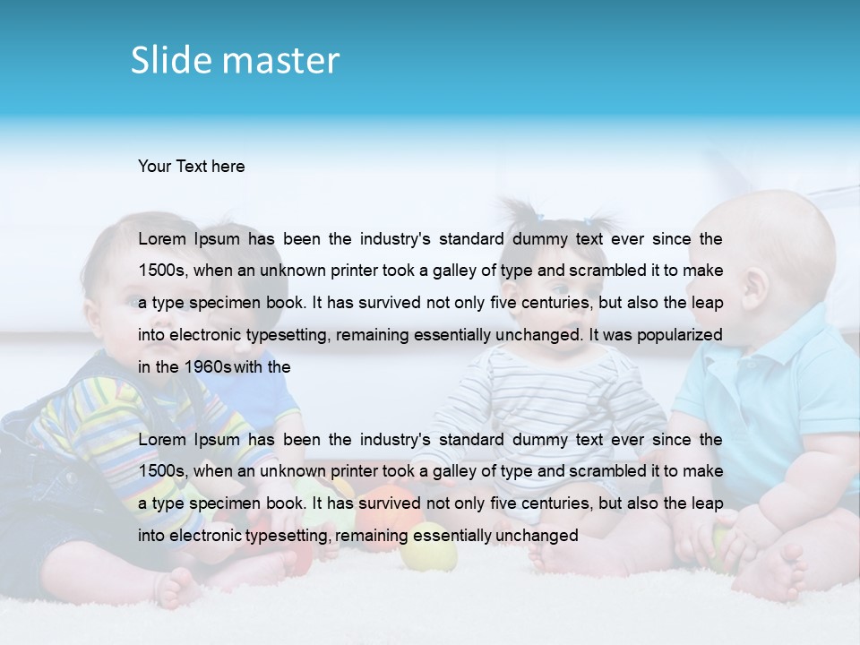 A Group Of Babies Sitting Next To Each Other PowerPoint Template