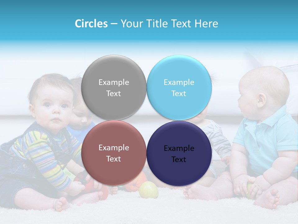 A Group Of Babies Sitting Next To Each Other PowerPoint Template