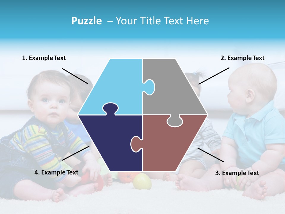 A Group Of Babies Sitting Next To Each Other PowerPoint Template