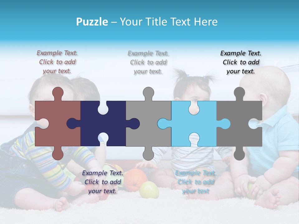 A Group Of Babies Sitting Next To Each Other PowerPoint Template