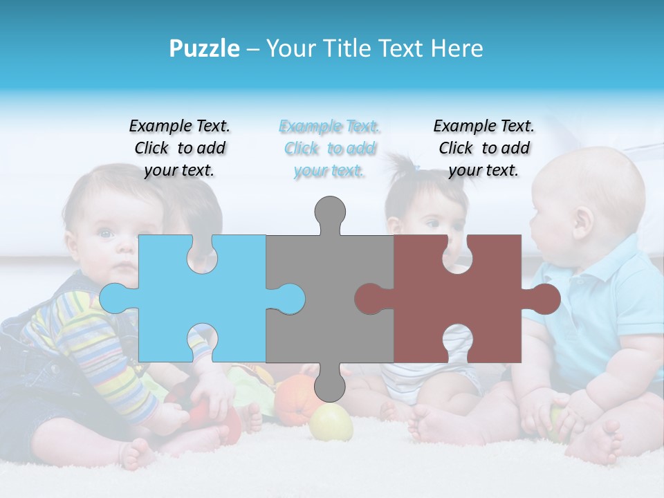 A Group Of Babies Sitting Next To Each Other PowerPoint Template