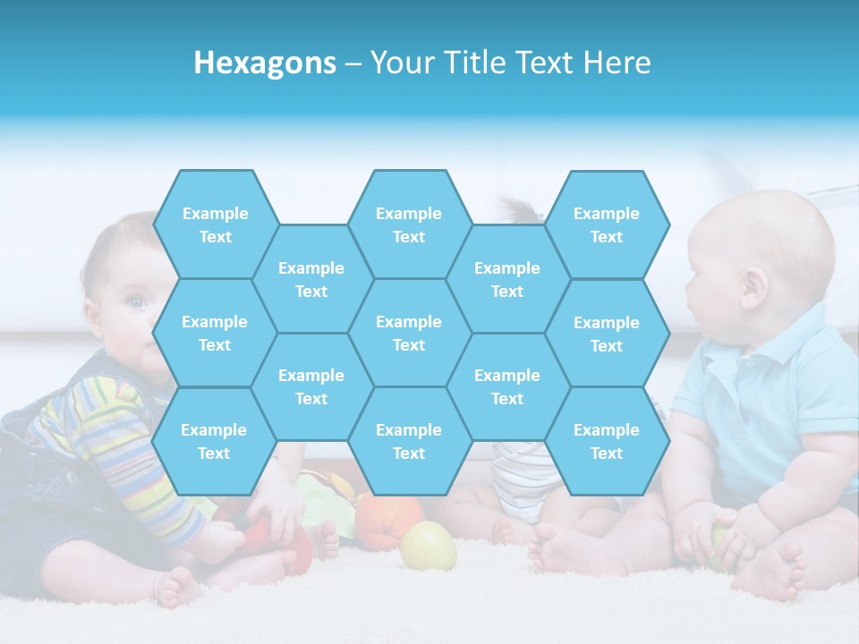 A Group Of Babies Sitting Next To Each Other PowerPoint Template