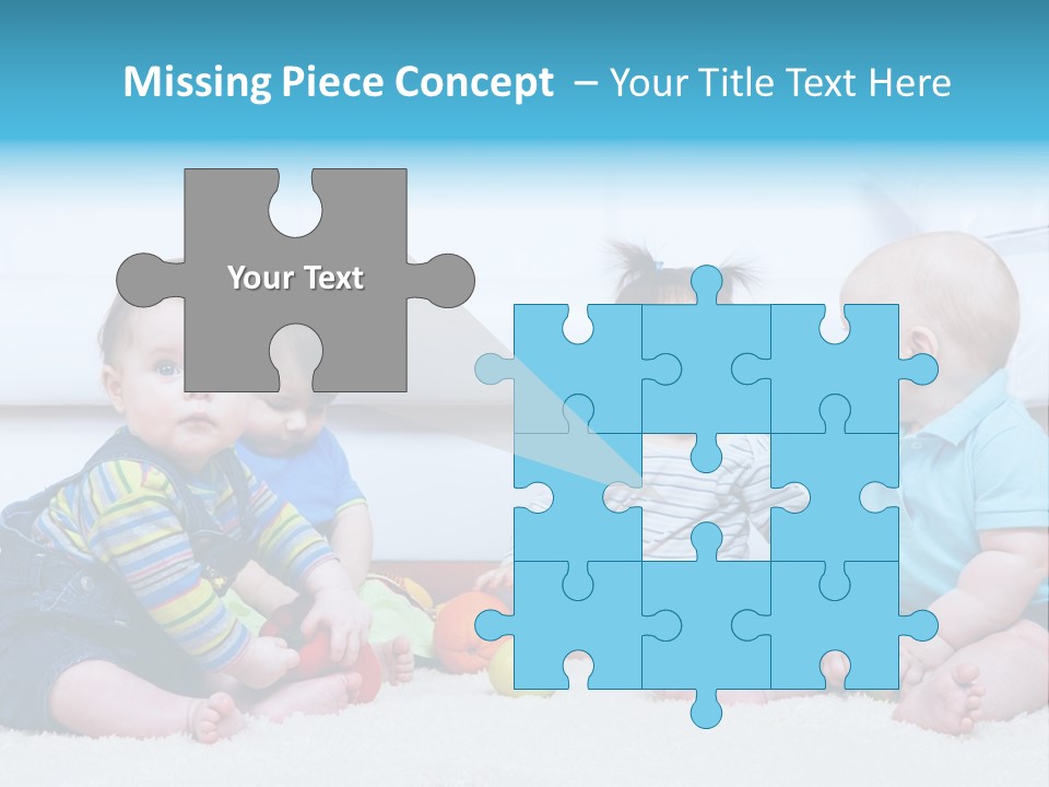 A Group Of Babies Sitting Next To Each Other PowerPoint Template