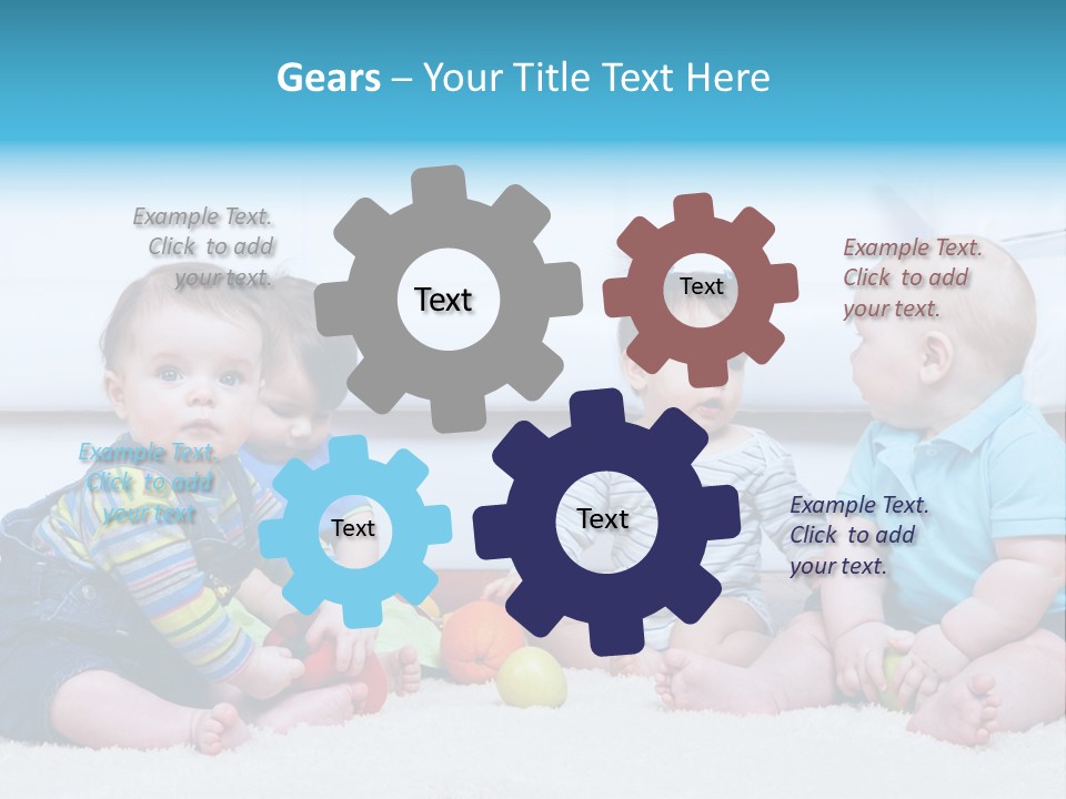 A Group Of Babies Sitting Next To Each Other PowerPoint Template