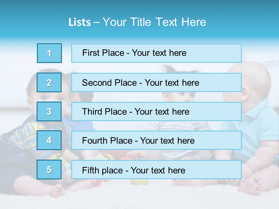 A Group Of Babies Sitting Next To Each Other PowerPoint Template
