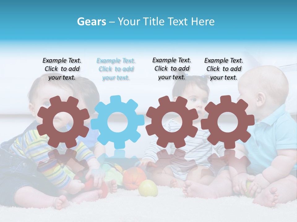 A Group Of Babies Sitting Next To Each Other PowerPoint Template