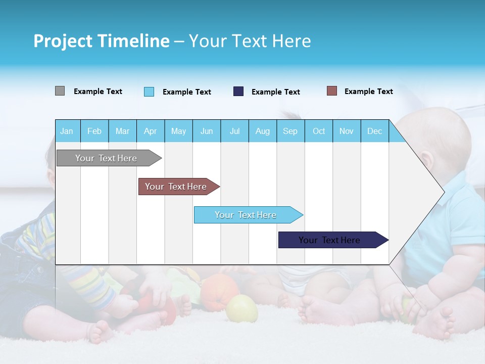A Group Of Babies Sitting Next To Each Other PowerPoint Template