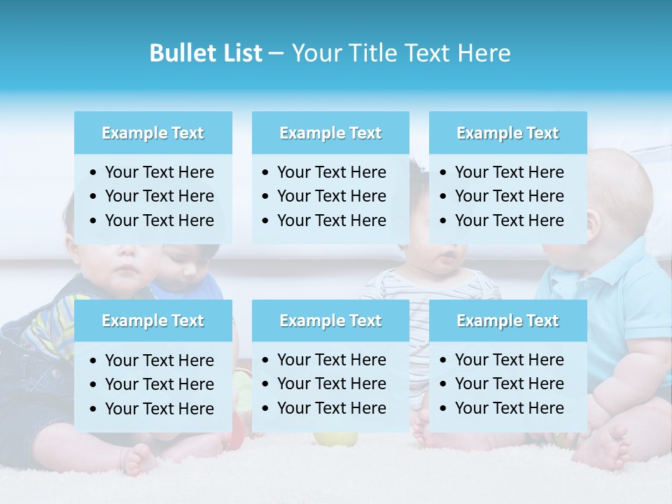 A Group Of Babies Sitting Next To Each Other PowerPoint Template