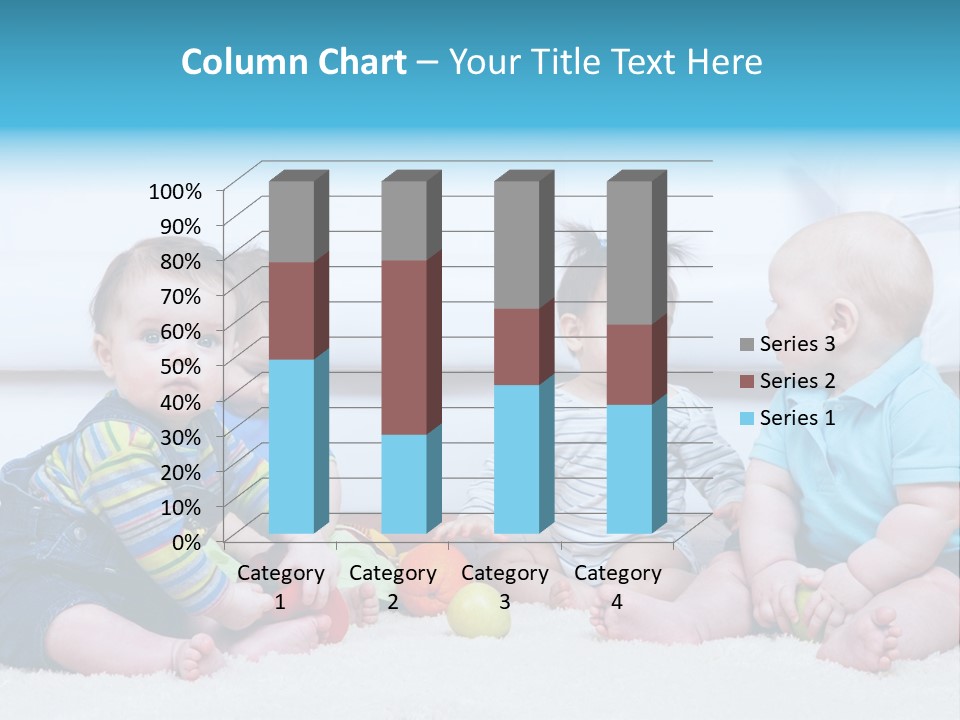A Group Of Babies Sitting Next To Each Other PowerPoint Template