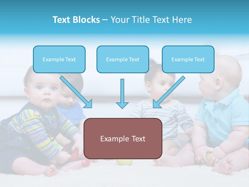 A Group Of Babies Sitting Next To Each Other PowerPoint Template