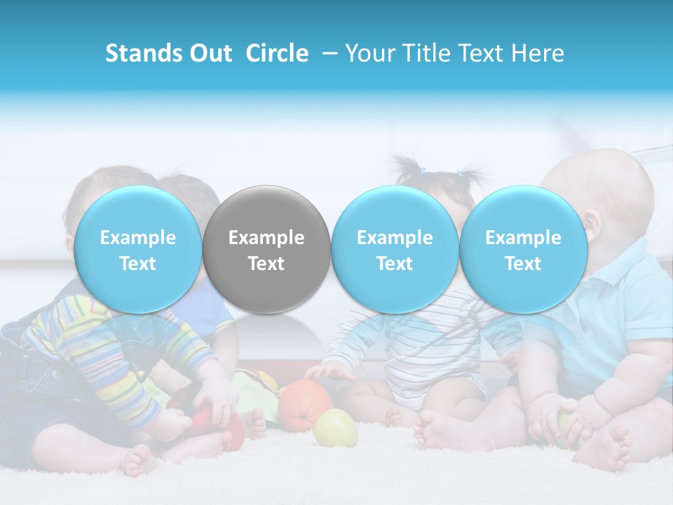 A Group Of Babies Sitting Next To Each Other PowerPoint Template