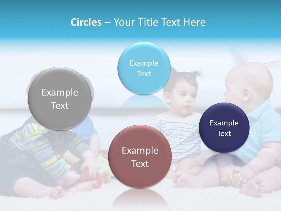 A Group Of Babies Sitting Next To Each Other PowerPoint Template