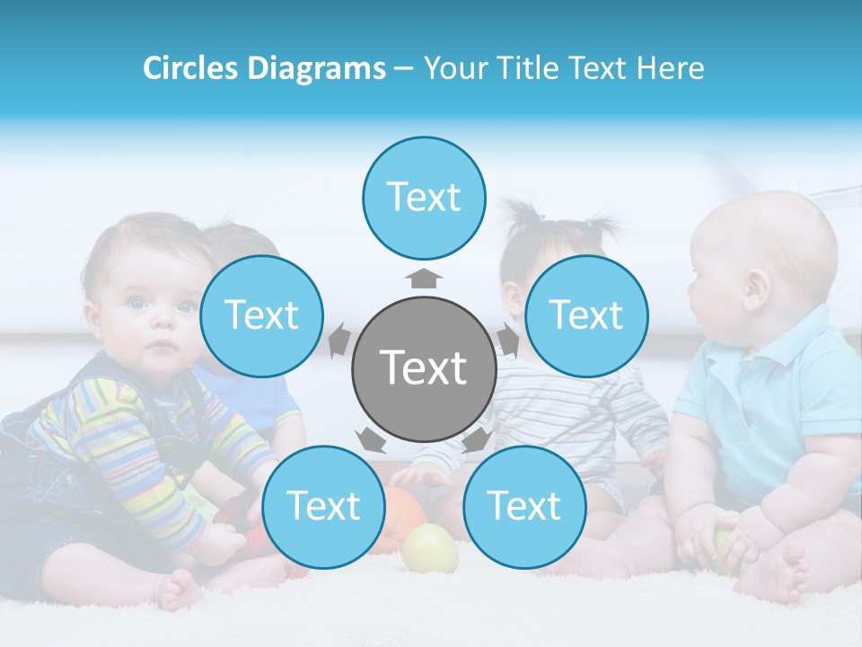A Group Of Babies Sitting Next To Each Other PowerPoint Template
