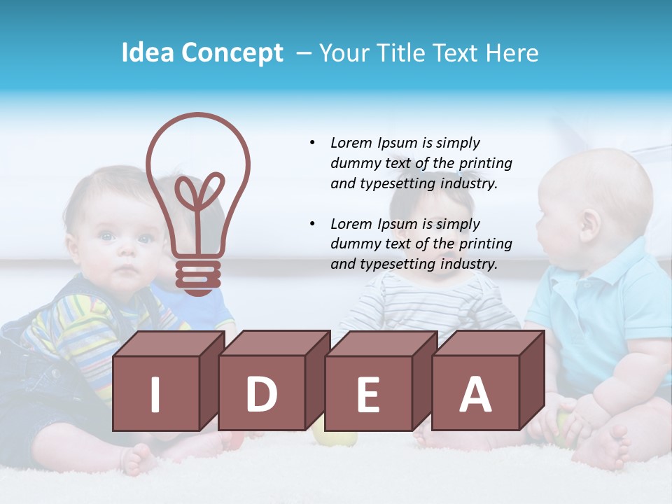 A Group Of Babies Sitting Next To Each Other PowerPoint Template