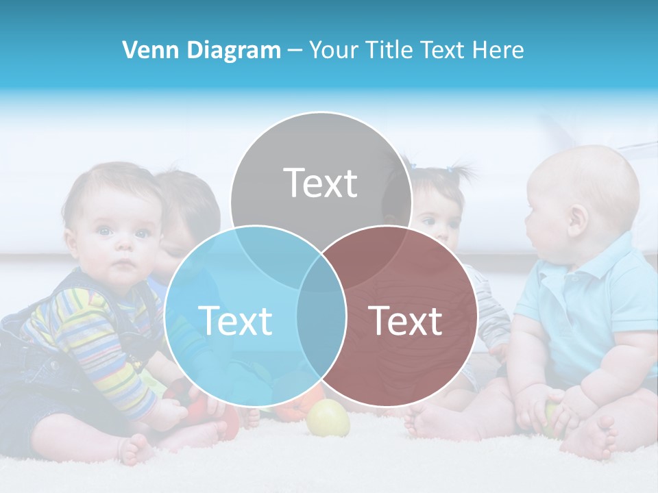 A Group Of Babies Sitting Next To Each Other PowerPoint Template