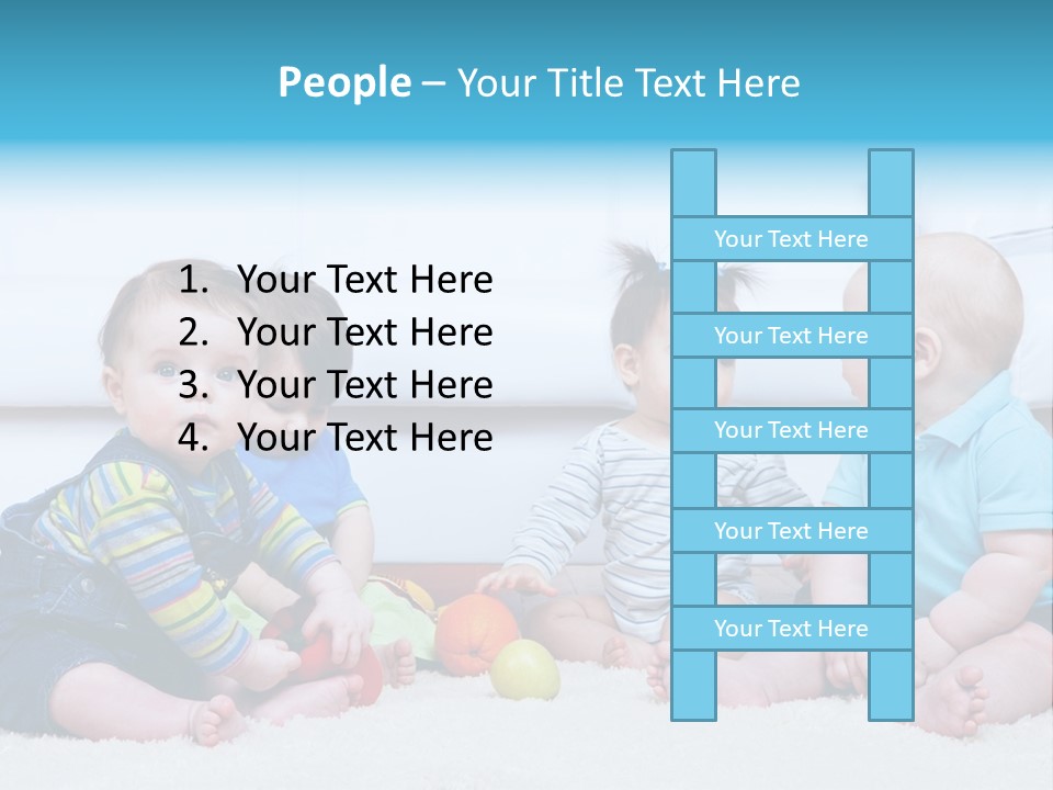 A Group Of Babies Sitting Next To Each Other PowerPoint Template