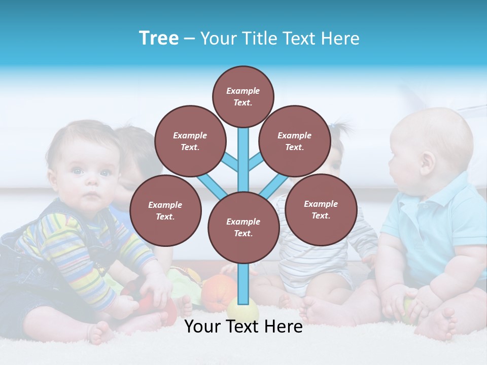 A Group Of Babies Sitting Next To Each Other PowerPoint Template